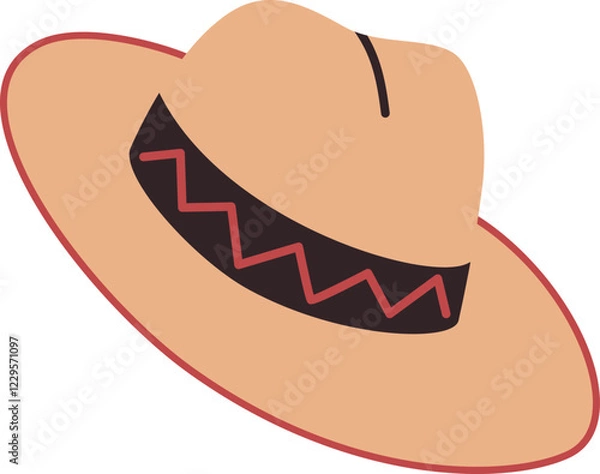 Fototapeta Panama Hat Vector Illustration On Transparent Background