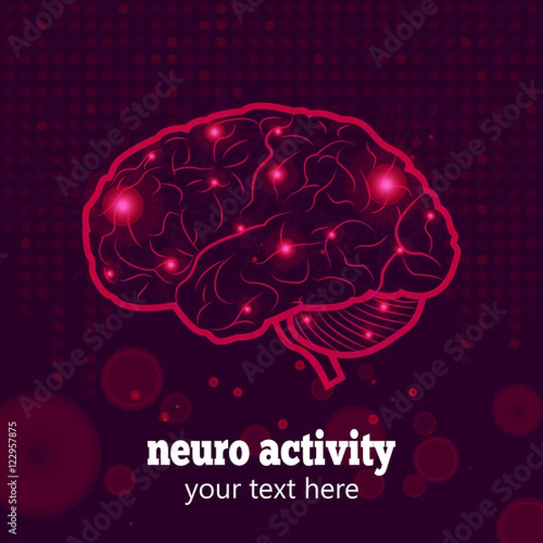 Obraz Human Brain Neurology Anatomical Conception Vector Illustration