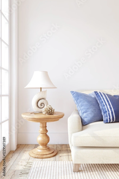 Obraz Modern living-room interior. Interior mockup. 3d render.