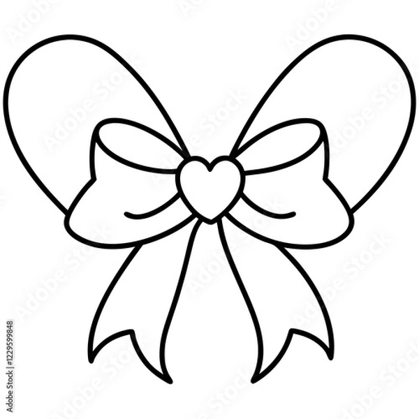 Fototapeta Minimalist Bow and Heart Outline Design