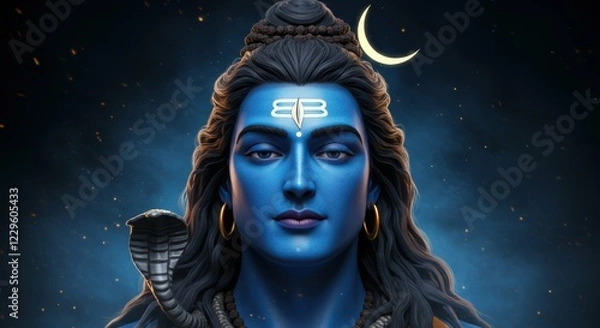 Obraz Maha Shivratri, a Hindu festival celebrated of Shiva Lord	
