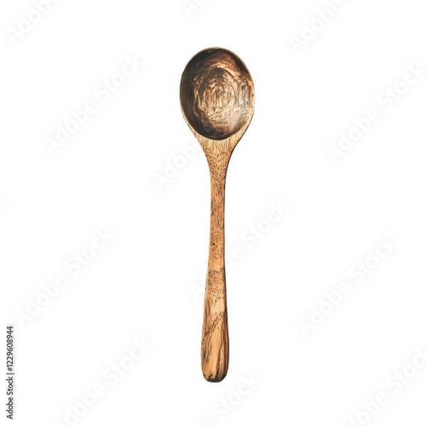 Fototapeta Isolated Textured Wooden Spoon