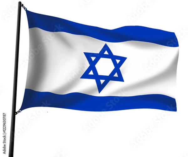 Obraz Israel flag waving 3d with pole