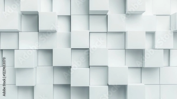 Fototapeta Abstract White Cube Wall