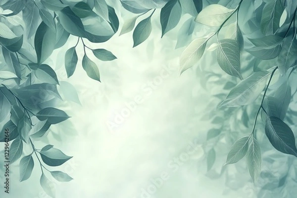Fototapeta Serene Green Leaves Background Soft Nature Image