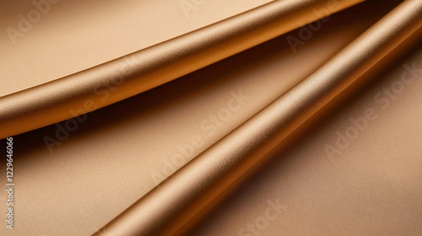 Fototapeta Elegante, beige Satinoberfläche mit weichen Falten und glatter Textur

