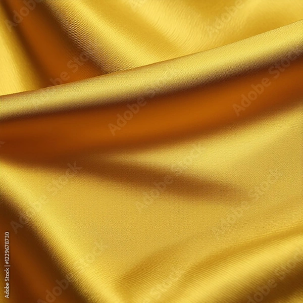 Fototapeta Golden silk, satin close up. Fabric texture