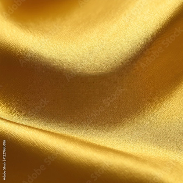 Fototapeta Golden silk, satin close up. Fabric texture