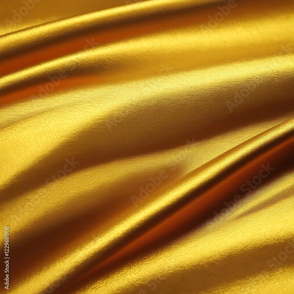 Fototapeta Golden silk, satin close up. Fabric texture