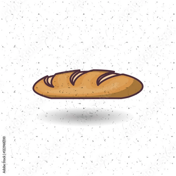 Fototapeta Bread icon. Bakery food daily and fresh theme. White and texture background. Vector illustration