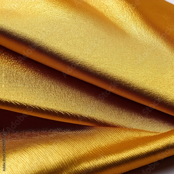Fototapeta Golden silk, satin close up. Fabric texture