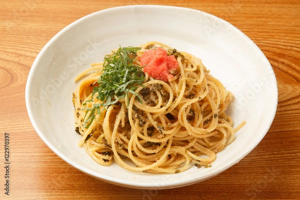 Fototapeta 高菜と明太子のスパゲッティー