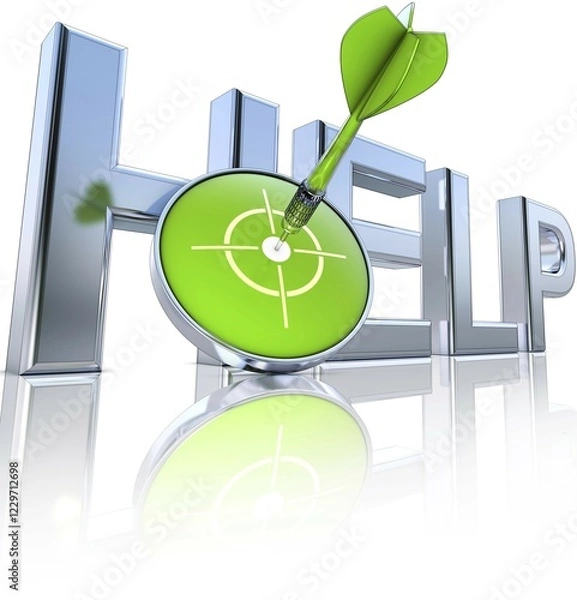 Fototapeta High resolution rendering of a help icon
