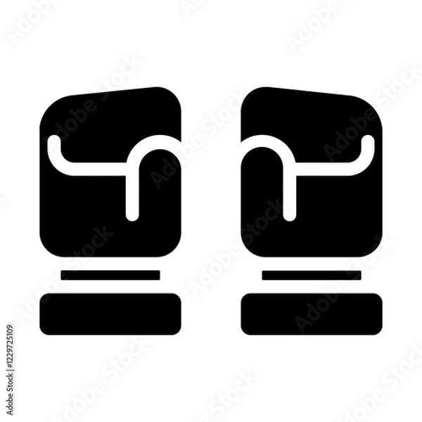 Fototapeta Ski Gloves Solid icon