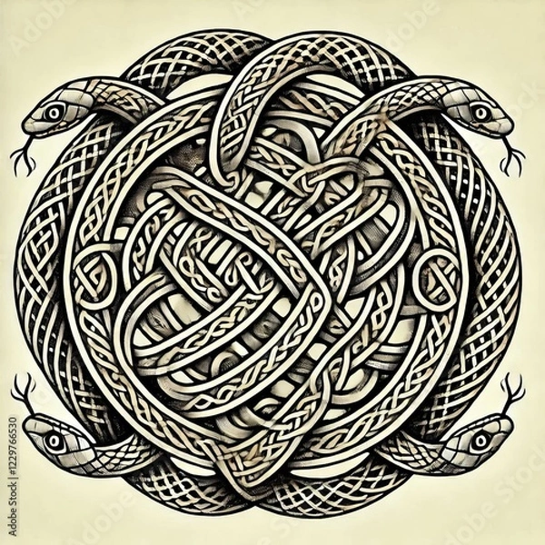 Obraz Intertwining snake of Celtic music