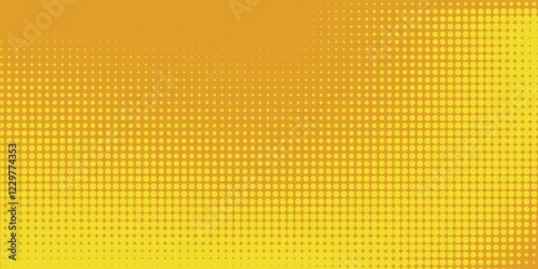 Fototapeta Dots halftone orange color pattern gradient texture with technology digital background. Dots pop art comics with summer background.