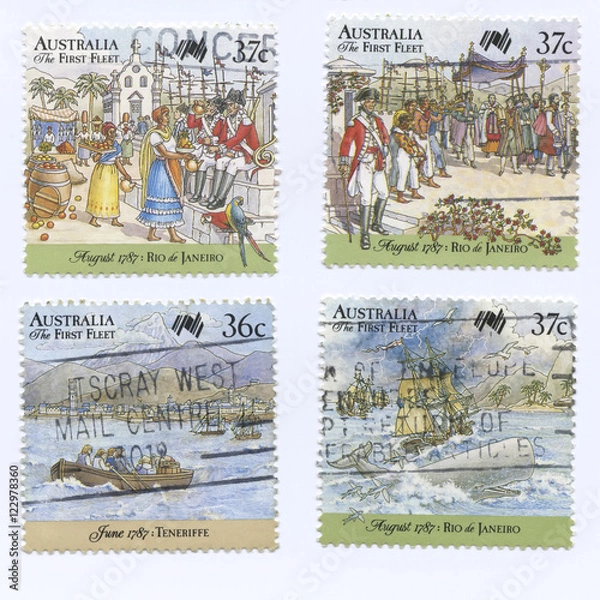 Obraz Australia First Fleet Stamps
