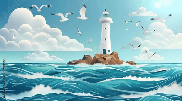 Obraz mercusuar in beach