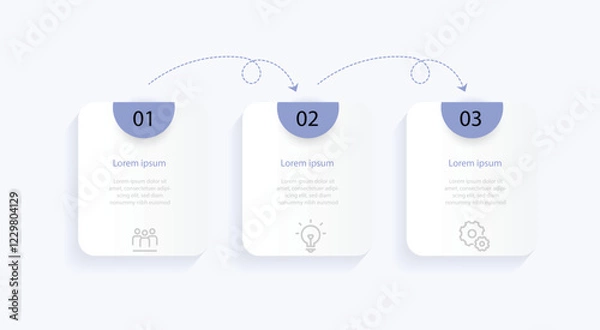 Obraz Design template infographic vector element with 3 step column. 