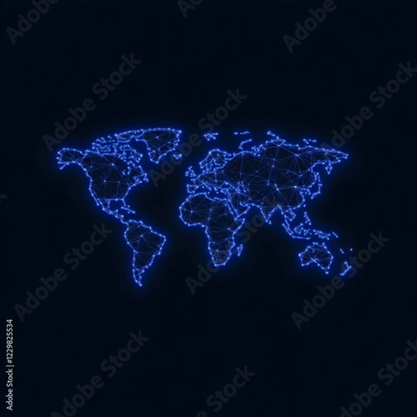 Fototapeta Global network connection, dark background