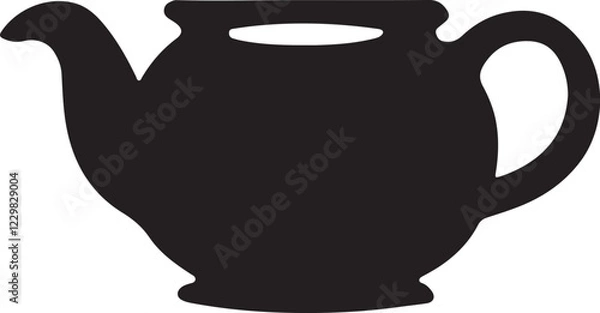 Obraz Tea pot icon silhouette vector with white background