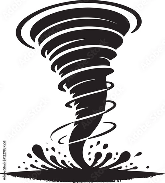 Obraz cyclone icon silhouette vector with white background