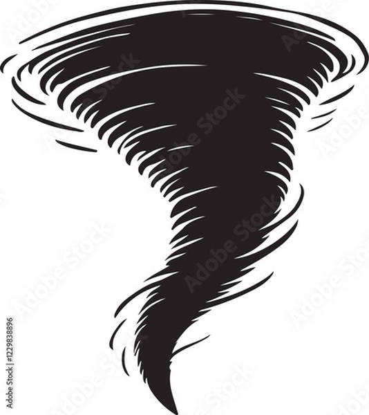 Obraz cyclone icon silhouette vector with white background