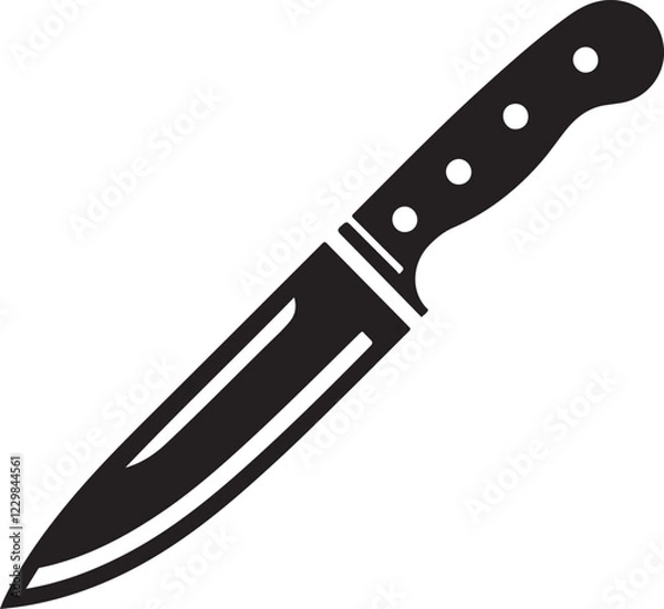 Obraz Kitchen Knife Icon Silhouette Vector In White Background 