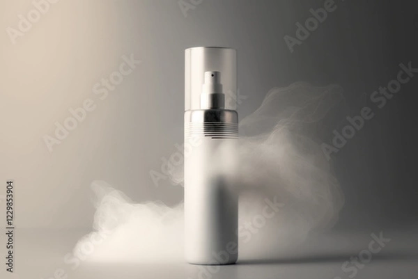 Fototapeta Bottle with cosmetic product, minimalist beauty brand, minimalist product shoot, organic styling. Generative AI