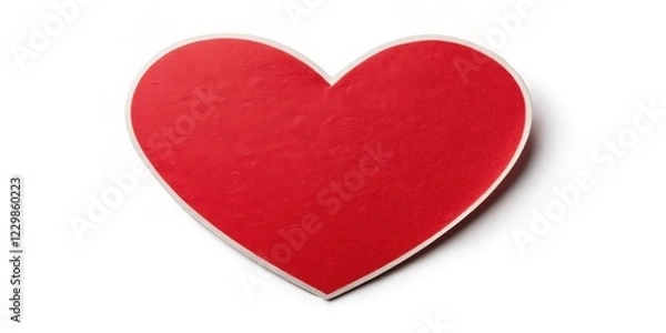 Fototapeta Red heart shape sticker isolated on a white background