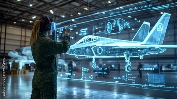 Obraz Engineer Using Augmented Reality for Aircraft Design Review