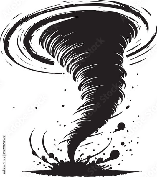 Obraz cyclone icon silhouette vector with white background