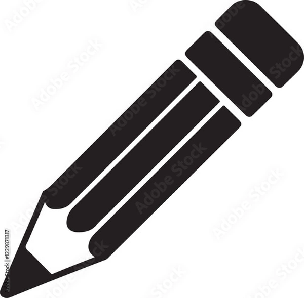 Obraz pencil Icon Silhouette Vector In White Background