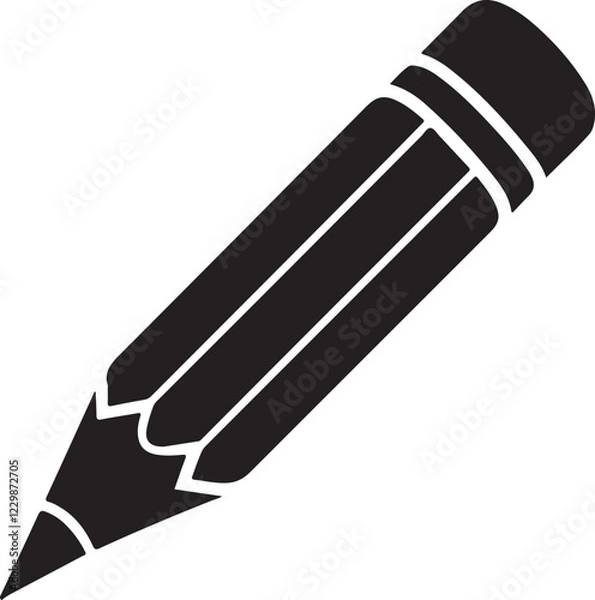 Obraz pencil Icon Silhouette Vector In White Background