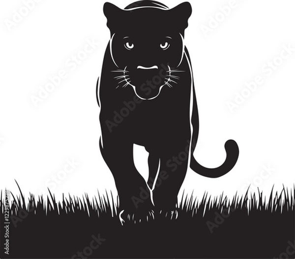 Obraz Black Panther vector with white background