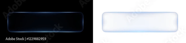 Fototapeta Collection of futuristic hud light blue frame. Technological background. Light glass gold frames square, oval, rectangle, circle. HUD PNG. Vector Illustration.