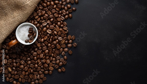 Fototapeta coffee beans in a cup
