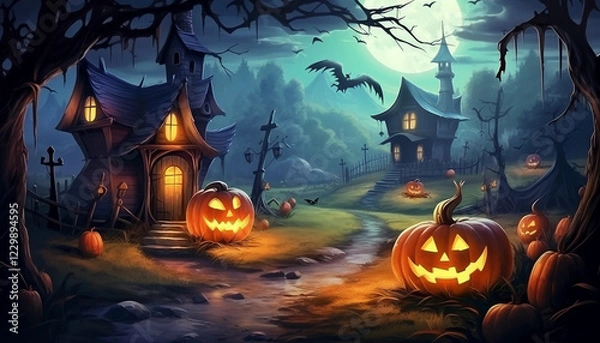 Fototapeta halloween background with pumpkin