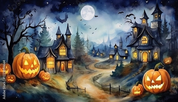 Fototapeta halloween background with pumpkins