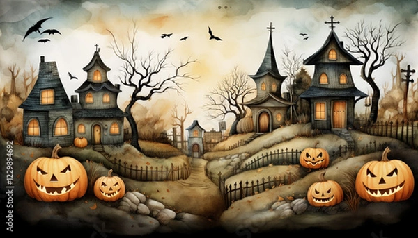 Fototapeta halloween background with pumpkin
