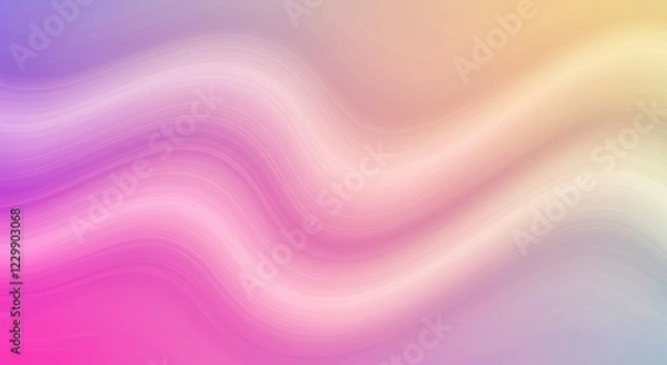Fototapeta Pastel Wave Abstract: Dreamy pastel hues blend seamlessly in a flowing wave pattern, creating a soft, ethereal and calming abstract background perfect for design projects. 