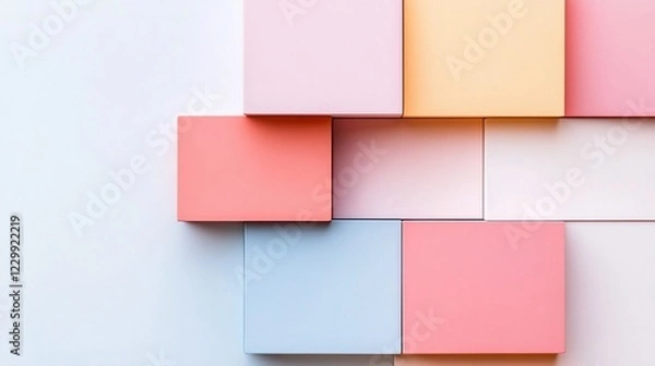 Fototapeta Pastel Colored Blocks Abstract Background Image