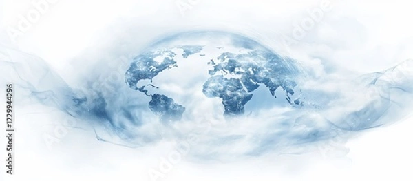 Fototapeta Global Perspective: A World Enveloped in Clouds