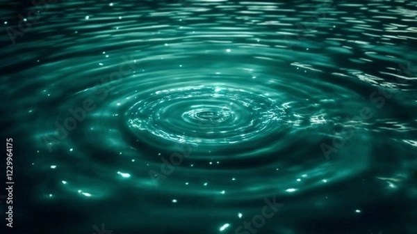 Obraz Minimalist abstract water surface with delicate ripples and shimmering light reflections in deep tidewater green tones, ideal for modern and atmospheric backgrounds.