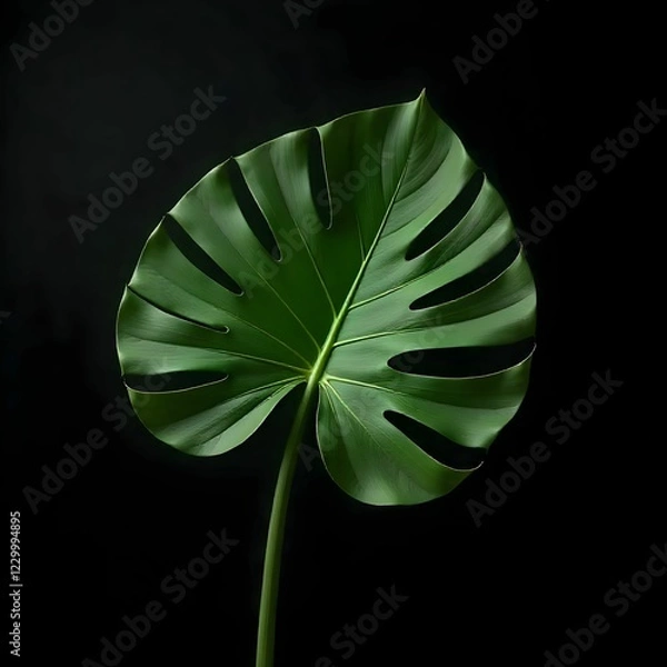 Fototapeta leaf on black