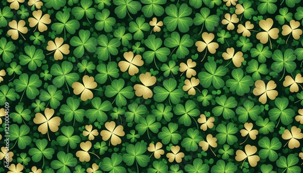 Fototapeta Lucky Shamrock Pattern Background