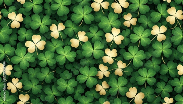 Fototapeta Lucky Shamrock Pattern Background