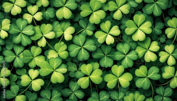 Fototapeta Lucky Shamrock Pattern Background