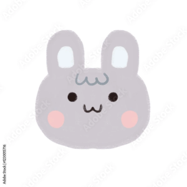 Obraz cute gray rabbit illustration