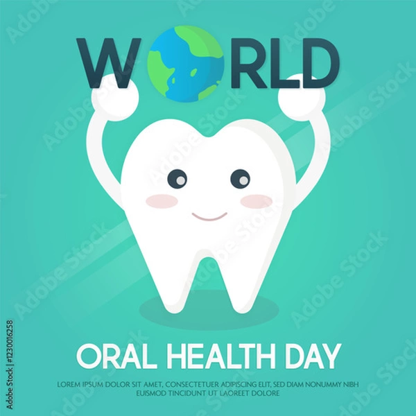 Obraz world oral health day vector banner